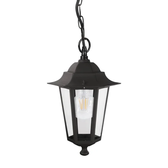 LAMPE PENDENTIF EXTÉRIEURE HEXAGONALE NOIRE
