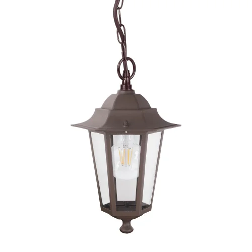 PENDENTIF EXTERNE LAMPE HEXAGONALE ROUILLE BRUNE