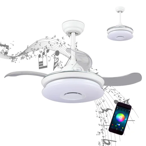 VENTILATEUR DE PLAFOND CONDUIT LINSTEAD BLANC RGB PLIAGE RÉGLABLE