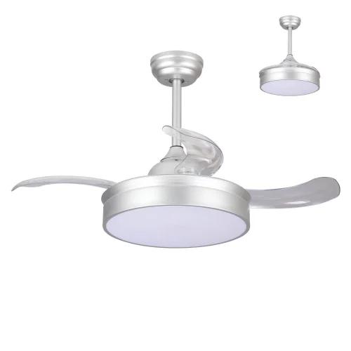 VENTILATEUR RÉGLABLE DE PLAFOND LED D’ARGENT D’ARGENT D’ARGENT