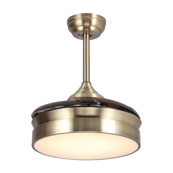 VENTILATEUR DE PLAFOND À LED RICHMOND EN CUIR RÉGLABLE PLIABLE