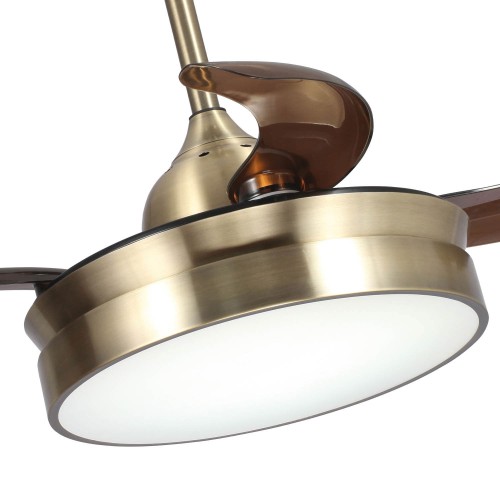 VENTILATEUR DE PLAFOND À LED RICHMOND EN CUIR RÉGLABLE PLIABLE