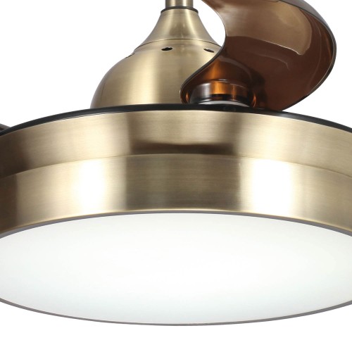 VENTILATEUR DE PLAFOND À LED RICHMOND EN CUIR RÉGLABLE PLIABLE