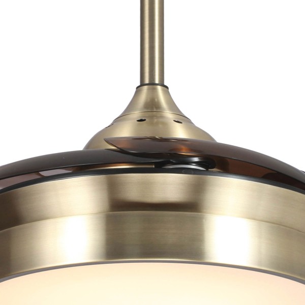 VENTILATEUR DE PLAFOND À LED RICHMOND EN CUIR RÉGLABLE PLIABLE