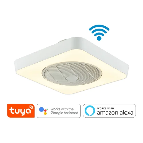 VENTILATEUR DE PLAFOND LED 40 W RÉGLABLE WI FI BLANC TULIPAN