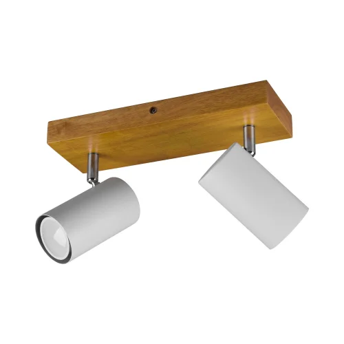 SPOT GRAFTON 2 LUMIÈRES MARRON CLAIR BLANC