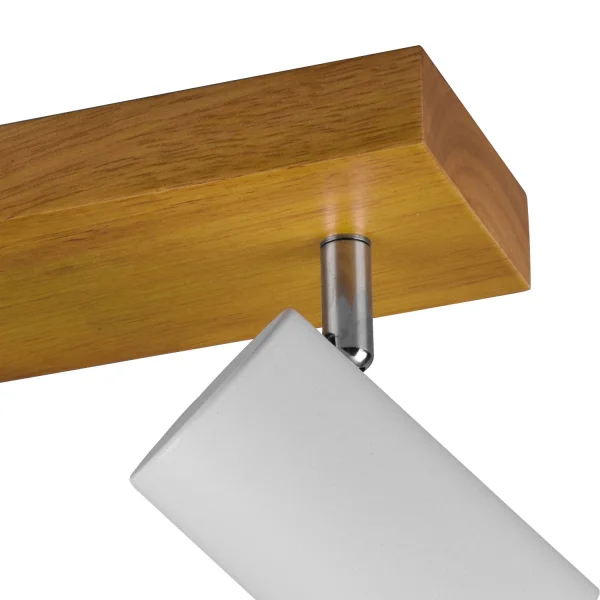 SPOT GRAFTON 2 LUMIÈRES MARRON CLAIR BLANC