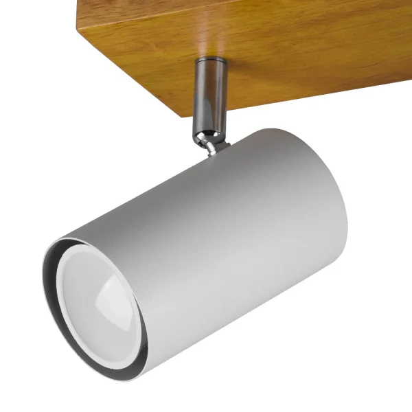 SPOT GRAFTON 2 LUMIÈRES MARRON CLAIR BLANC