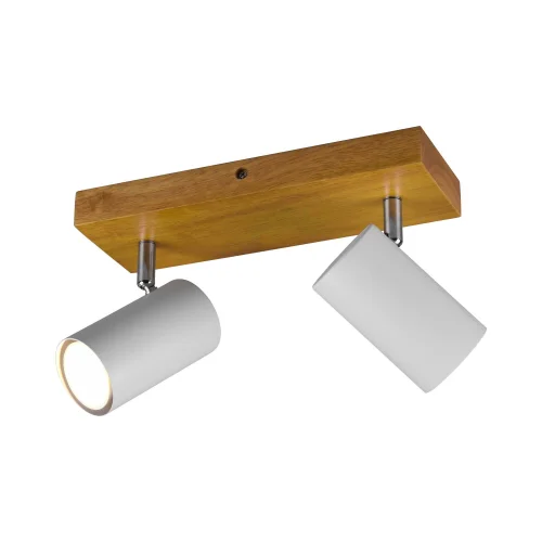 SPOT GRAFTON 2 LUMIÈRES MARRON CLAIR BLANC