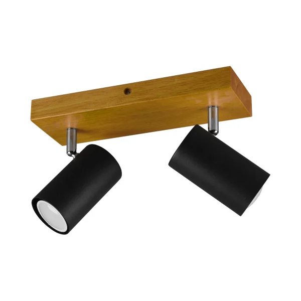 SPOT GRAFTON 2 LUMIÈRES MARRON CLAIR NOIR