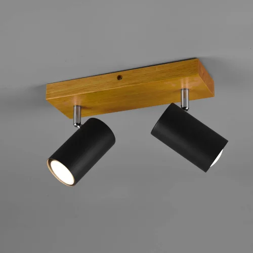 SPOT GRAFTON 2 LUMIÈRES MARRON CLAIR NOIR