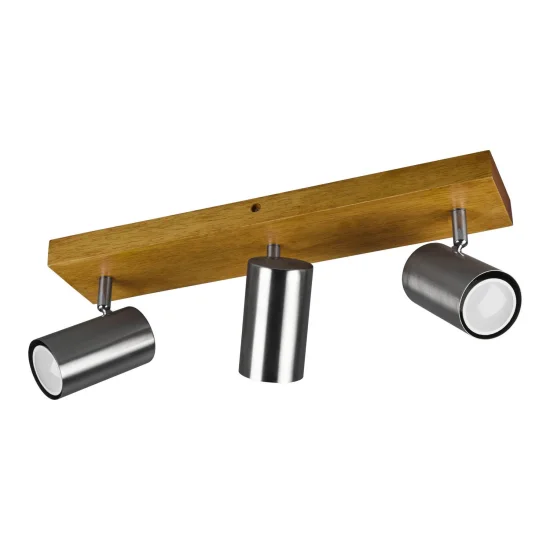SPOT GRAFTON 3 LUMIÈRES MARRON CLAIR NICKEL MAT 2