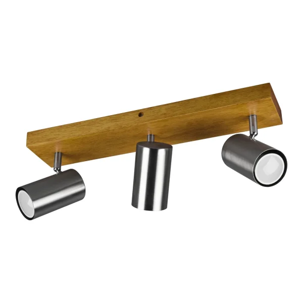 SPOT GRAFTON 3 LUMIÈRES MARRON CLAIR NICKEL MAT SPOT GRAFTON 3 LUMIÈRES MARRON CLAIR NICKEL MAT