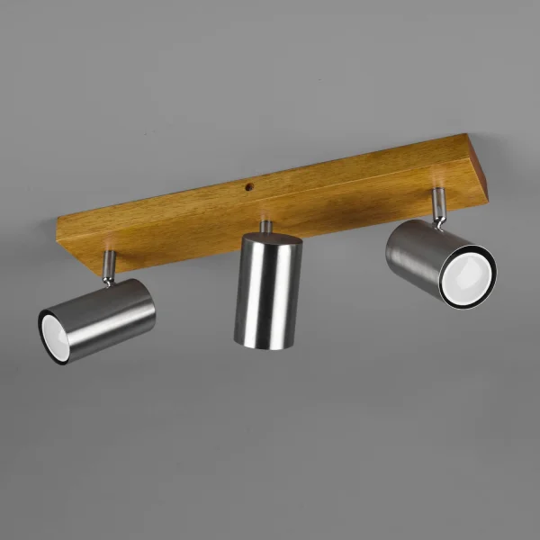 SPOT GRAFTON 3 LUMIÈRES MARRON CLAIR NICKEL MAT SPOT GRAFTON 3 LUMIÈRES MARRON CLAIR NICKEL MAT