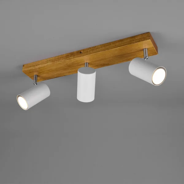 FOCO GRAFTON DE 3 LUCES MARRÓN CLARO BLANCO FOCO GRAFTON DE 3 LUCES MARRÓN CLARO BLANCO