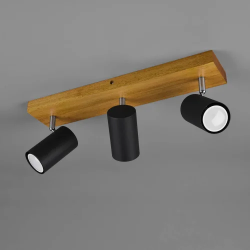 FOCO GRAFTON DE 3 LUCES MARRÓN CLARO NEGRO