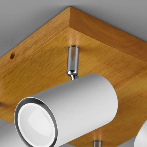 PLAFÓN DE TECHO GRAFTON 4 LUCES MARRÓN CLARO BLANCO