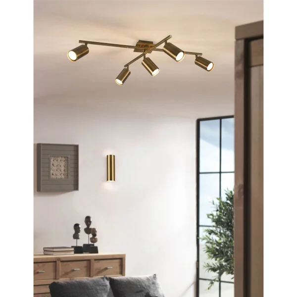 PLAFÓN DE TECHO GRAFTON LATÓN ANTIGUO