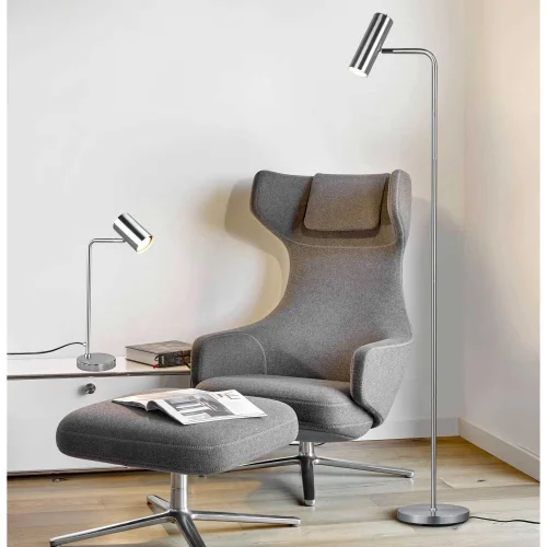 LÁMPARA DE PIE GRAFTON NÍQUEL MATE