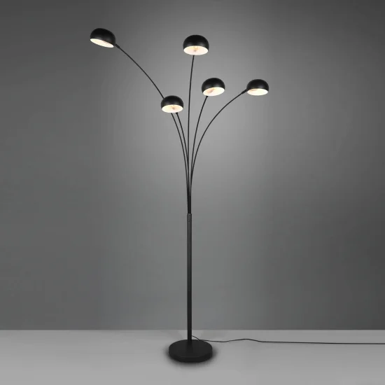 LAMPADAIRE 5 LUMIÈRES NOIR E14 JULIANA 2