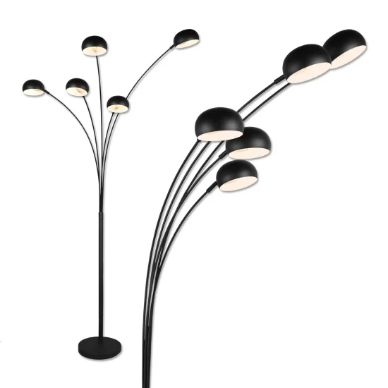 LAMPADAIRE 5 LUMIÈRES NOIR E14 JULIANA