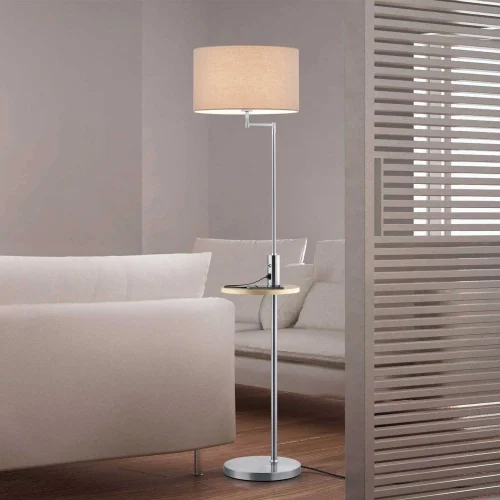 LAMPE DE PLANCHER DAGNY USB NICKEL MATTE