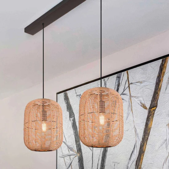 SUSPENSION 2 LUMIÈRES Ø35 CM SISAL E27 OLAV