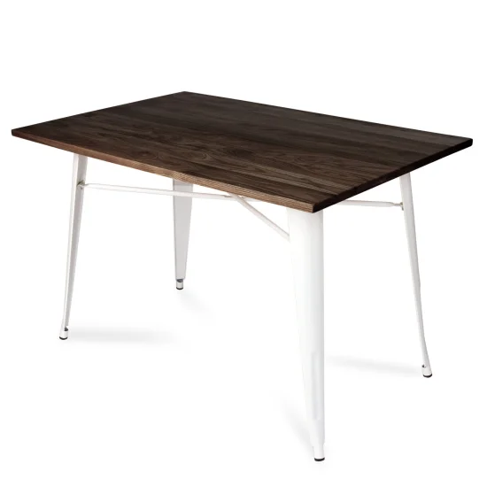 TABLE JOSEPHINE BLANC HÊTRE FONCÉ 120 CM 2