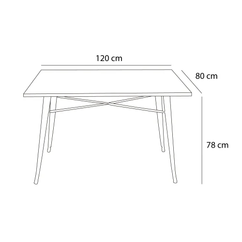 TABLE JOSEPHINE BLANC HÊTRE FONCÉ 120 CM