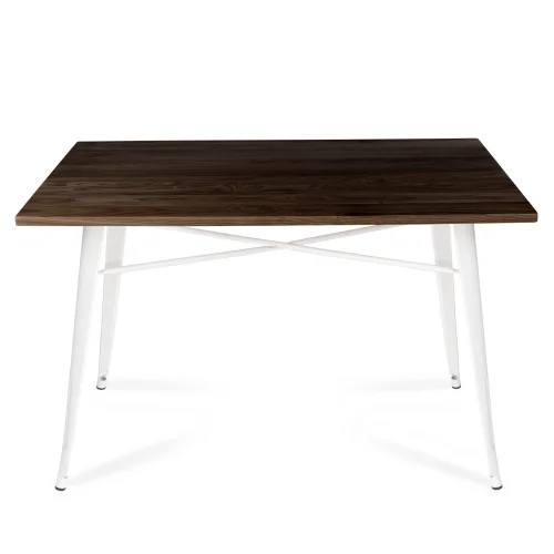 TABLE JOSEPHINE BLANC HÊTRE FONCÉ 120 CM
