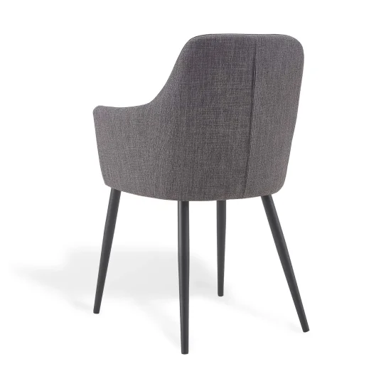 FAUTEUIL GUNNAR GRIS PIEDS NOIRS 2