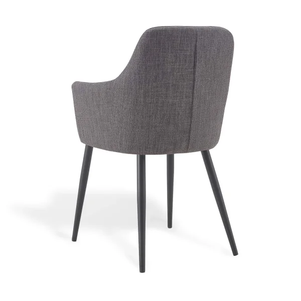 FAUTEUIL GUNNAR GRIS PIEDS NOIRS