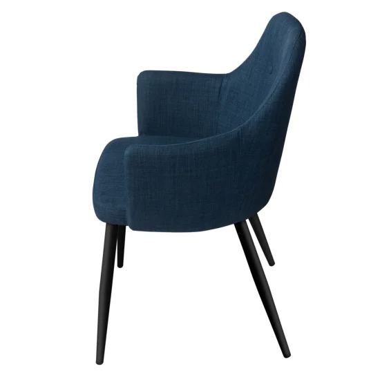FAUTEUIL GUNNAR BLEU AVEC PIEDS NOIRS 2