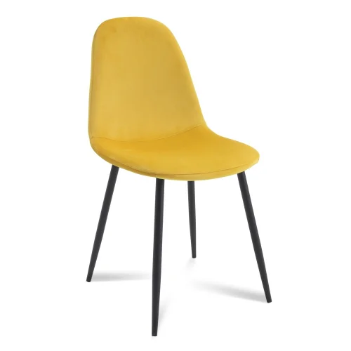 SILLA STENMARK MOSTAZA PATAS COLOR NEGRO