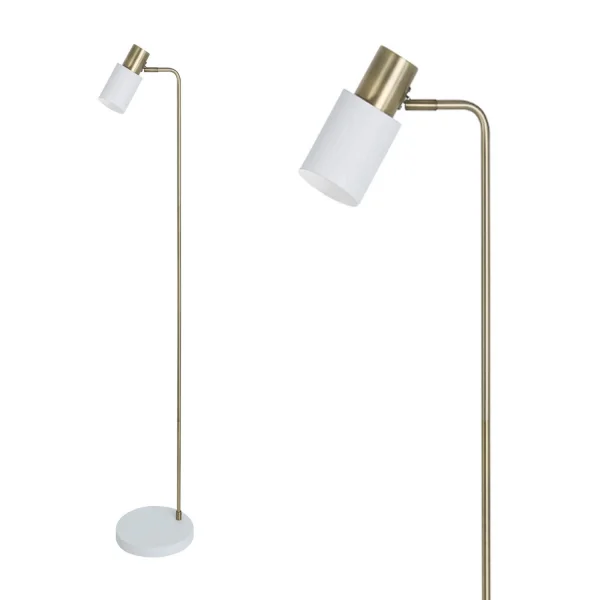 LÁMPARA DE PIE BLANCO/CUERO E14 FILOMENA LÁMPARA DE PIE BLANCO/CUERO E14 FILOMENA