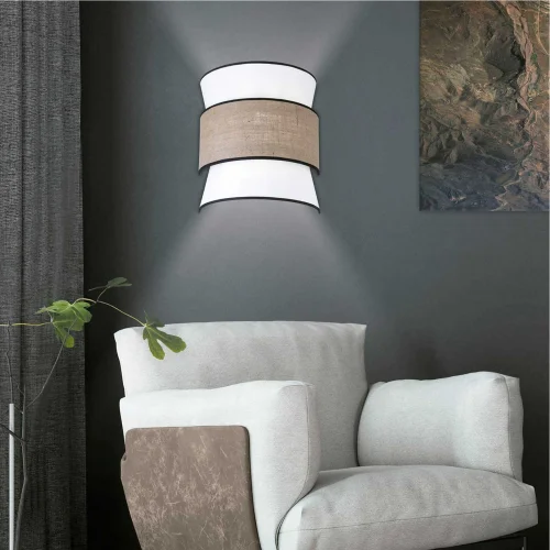 APLIQUE DE PARED 2 LUCES BLANCO/TOSTADO PAOLA APLIQUE DE PARED 2 LUCES BLANCO/TOSTADO PAOLA