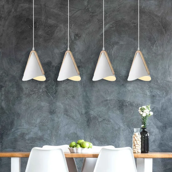 LÁMPARA DE TECHO BLANCO/MADERA ROSELLE 2