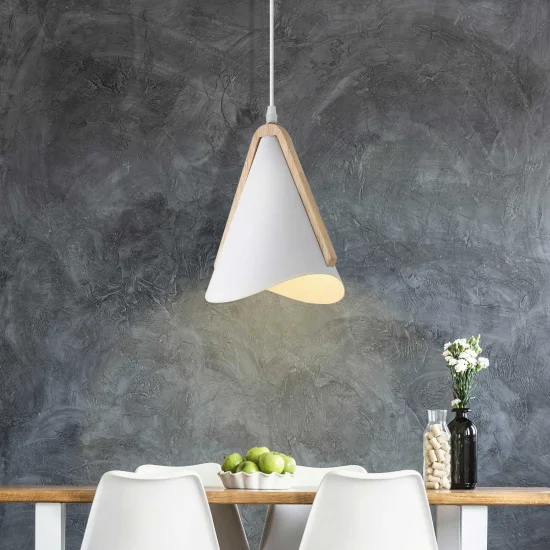 LÁMPARA DE TECHO BLANCO/MADERA ROSELLE