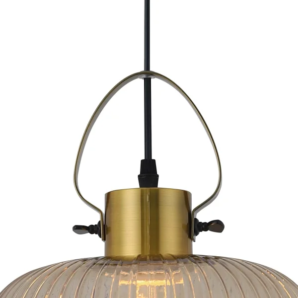 LÁMPARA DE TECHO CRISTAL TALLADO ÁMBAR HAKANA