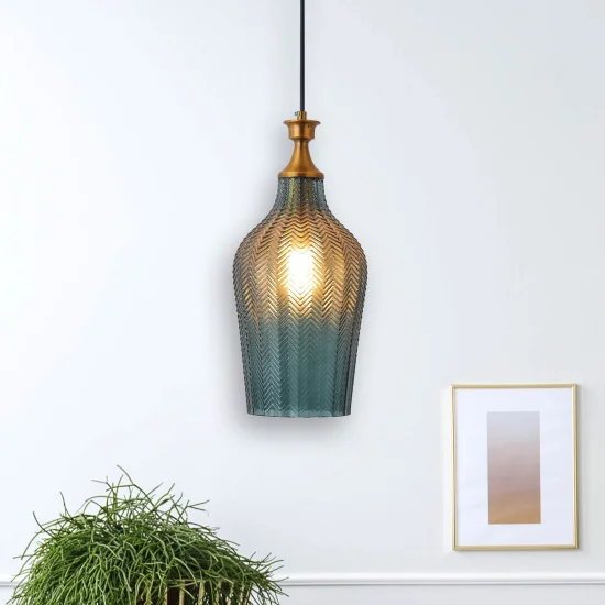LÁMPARA DE TECHO CRISTAL AZUL Ø 19 CM ROGAN
