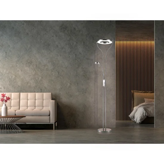 LED CARROUSEL 20W LAMPE DE PLANCHER CHROMÉE 2