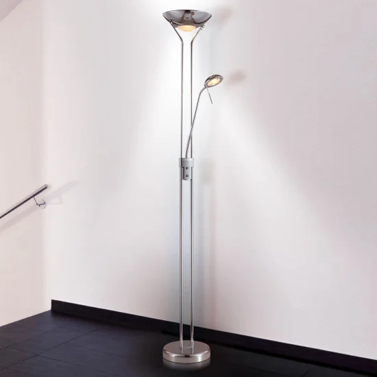 LAMPE DE PLANCHER A CONDUIT AYMERICK 18W CHROME