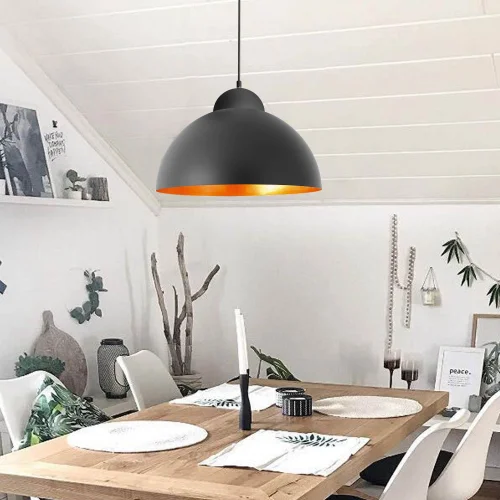 LÁMPARA DE TECHO Ø 40 CM NEGRO/DORADO MONTSERRAT LÁMPARA DE TECHO Ø 40 CM NEGRO/DORADO MONTSERRAT