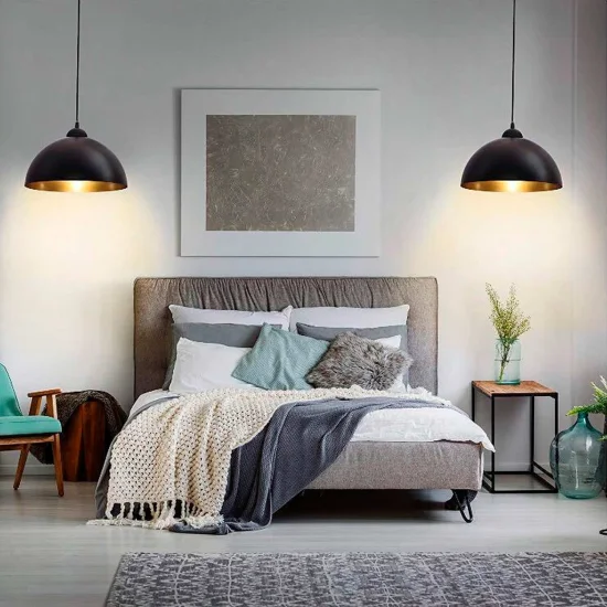 LÁMPARA DE TECHO Ø 50 CM NEGRO/DORADO MONTSERRAT 2