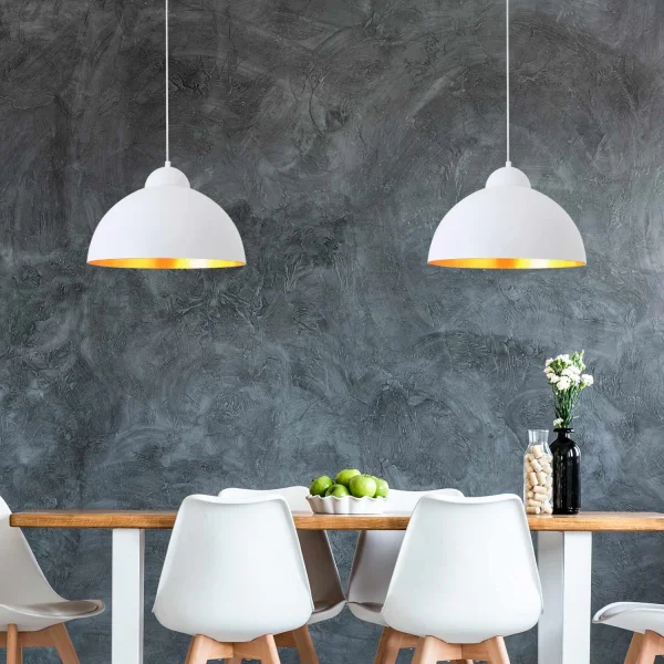 LÁMPARA DE TECHO Ø 40 CM BLANCO/DORADO MONTSERRAT