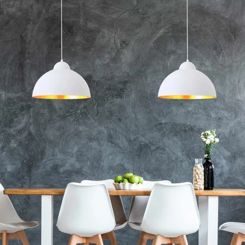 LÁMPARA DE TECHO Ø 40 CM BLANCO/DORADO MONTSERRAT