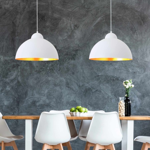 LÁMPARA DE TECHO Ø 50 CM BLANCO/DORADO MONTSERRAT