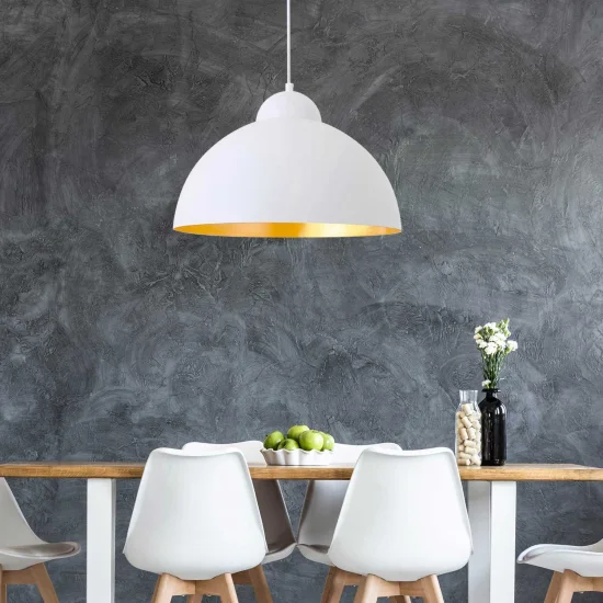 LÁMPARA DE TECHO Ø 50 CM BLANCO/DORADO MONTSERRAT