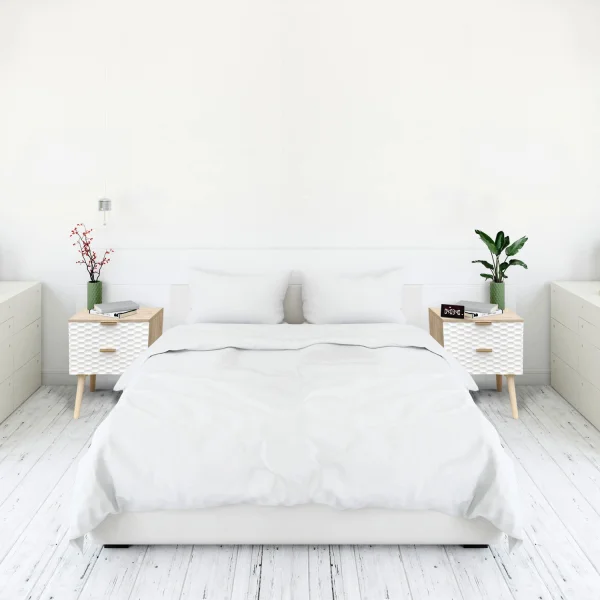 TABLE DE CHEVET 2 TIROIRS ASGER