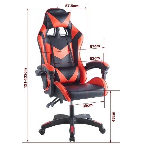 SILLA DE ESCRITORIO GAMING ROJA PHANTOM